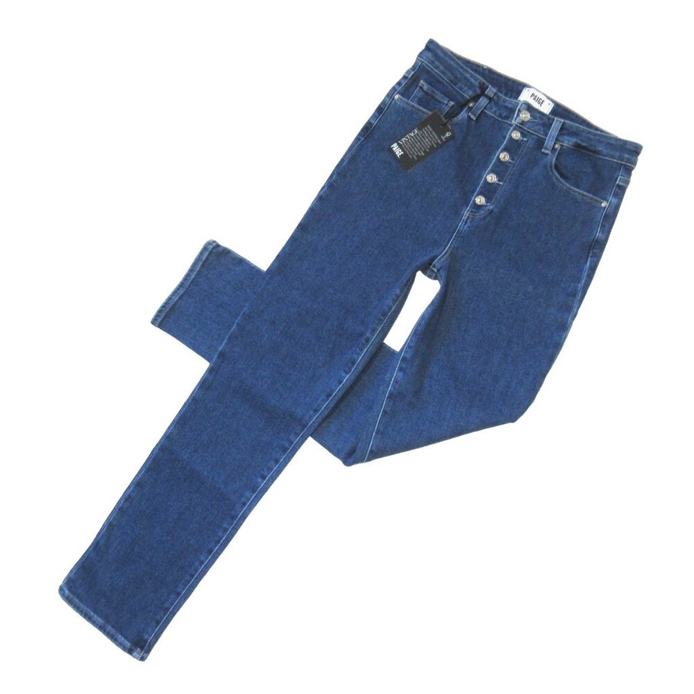 NWT Paige Sarah Slim Exposed Button in Imperial Stretch Vintage Jeans 29